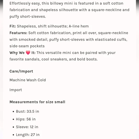 Free People Mila Printed Mini dress size Xsmall‎ NWT - Picture 5 of 7